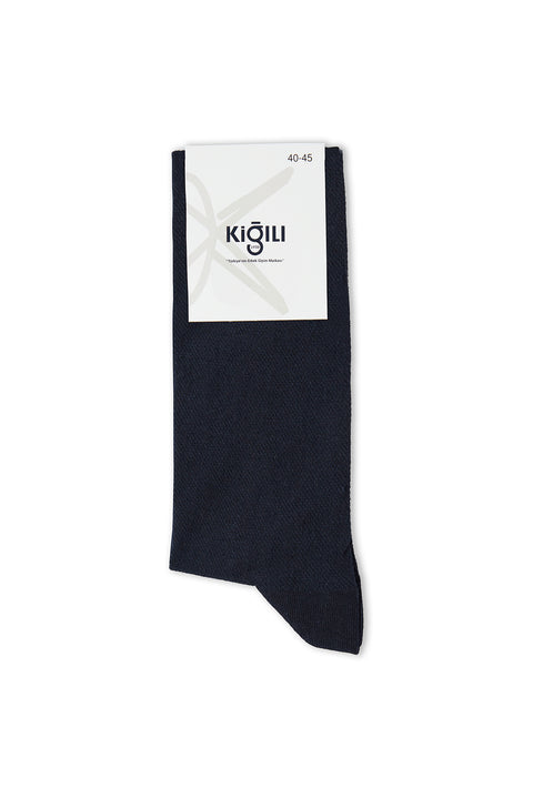 Dark Navy Single Patterned Socks