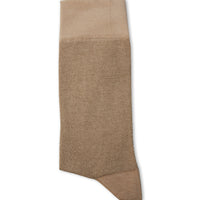 Dark Beige Single Patterned Cotton Thin Socks