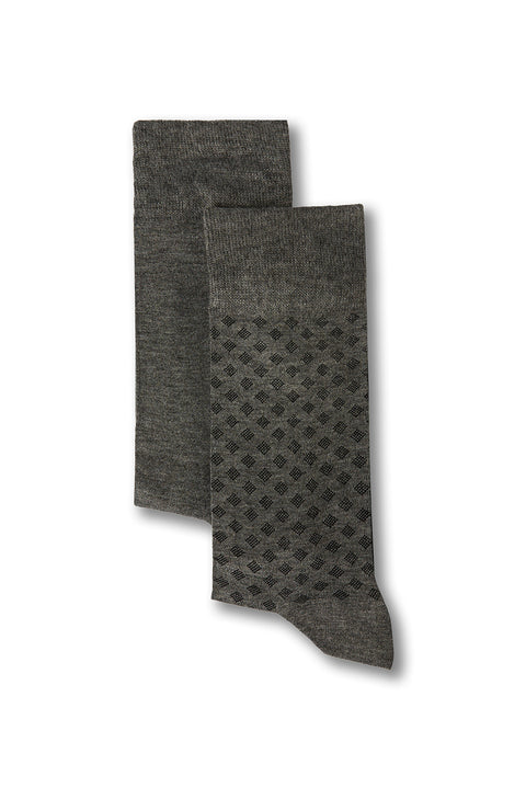 Medium Gray 2-Pack Patterned Socks