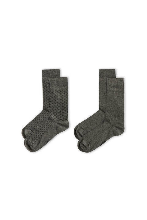 Medium Gray 2-Pack Patterned Socks