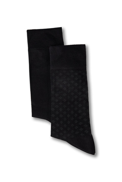 Dark Navy Blue 2-Pack Patterned Socks