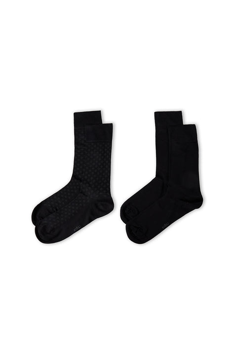 Dark Navy Blue 2-Pack Patterned Socks