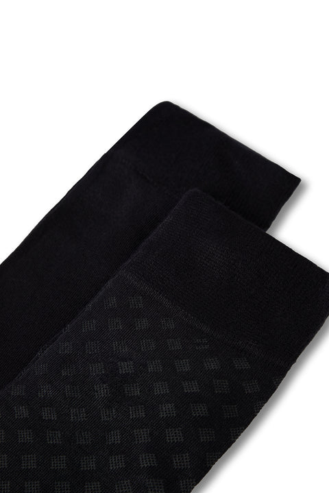 Dark Navy Blue 2-Pack Patterned Socks