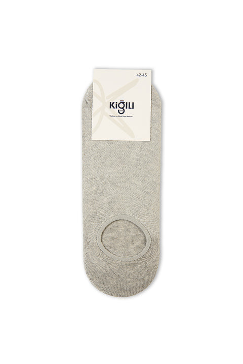 Light Gray Melange 2-Pack Cotton Lycra Stretch Loafer Socks Set