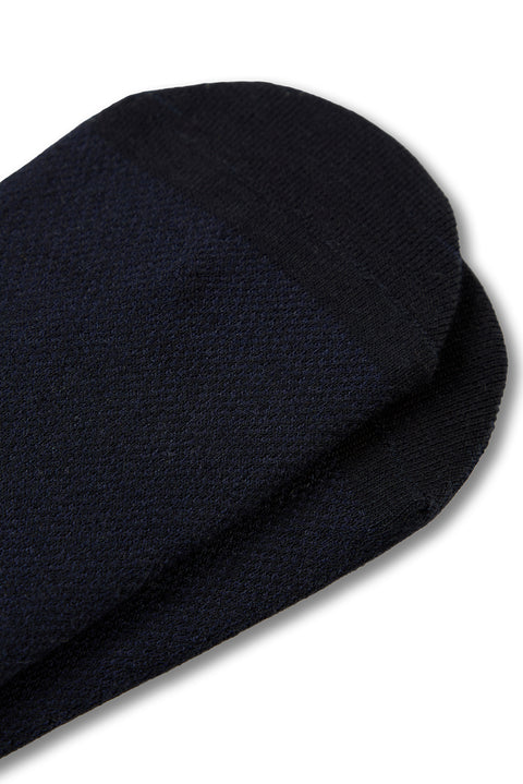 Dark Navy 2-Pack Cotton Lycra Flexible Loafer Socks Set
