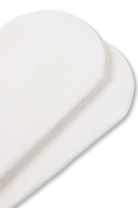White 2-Pack Cotton Lycra Stretch Loafer Socks Set
