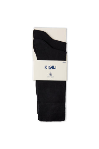  Koyu Lacivert 2'li Düz Modal Karışımlı Çorap Seti