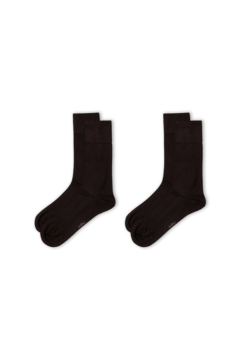 Dark Brown 2-Pack Modal Plain Socks