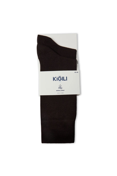Dark Brown 2-Pack Modal Plain Socks