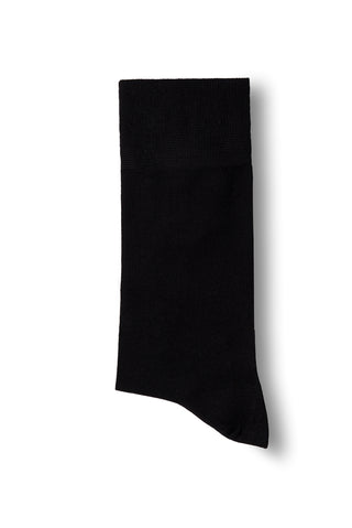  Siyah Tekli Bambu Karışımlı Düz Çorap