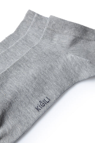  Orta Gri 3'lü Pamuklu Esnek Spor Çorap Seti