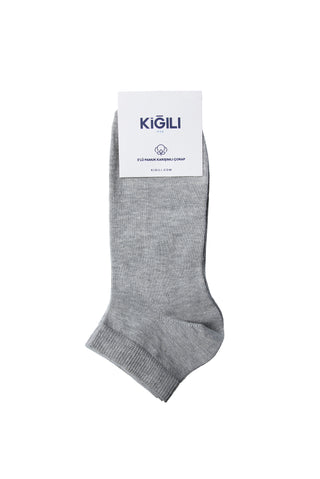  Orta Gri 3'lü Pamuklu Esnek Spor Çorap Seti