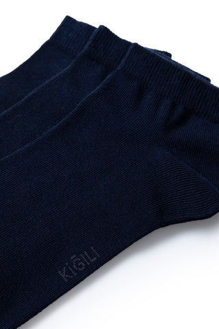  Koyu Lacivert 3'lü Pamuklu Esnek Spor Çorap Seti