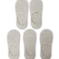 Mid Grey 5-Pack Cotton Stretch Loafer Sock Set