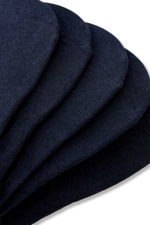 Dark Navy 5-Pack Cotton Stretch Loafer Sock Set