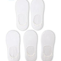 White 5-Pack Cotton Flexible Loafer Socks Set