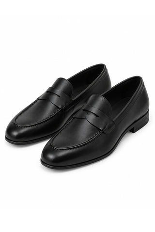  Siyah Klasik Deri Loafer Ayakkabı