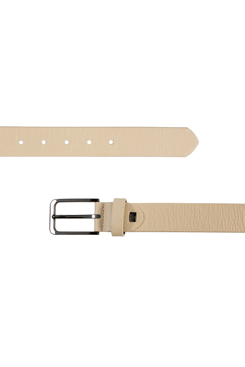 Medium Beige Floater Genuine Leather Belt