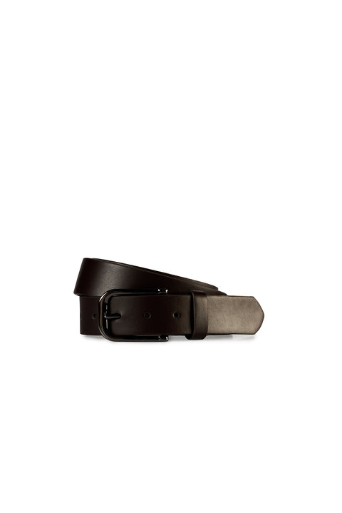 Dark Brown Plain Leather Belt (3.5 cm Width)