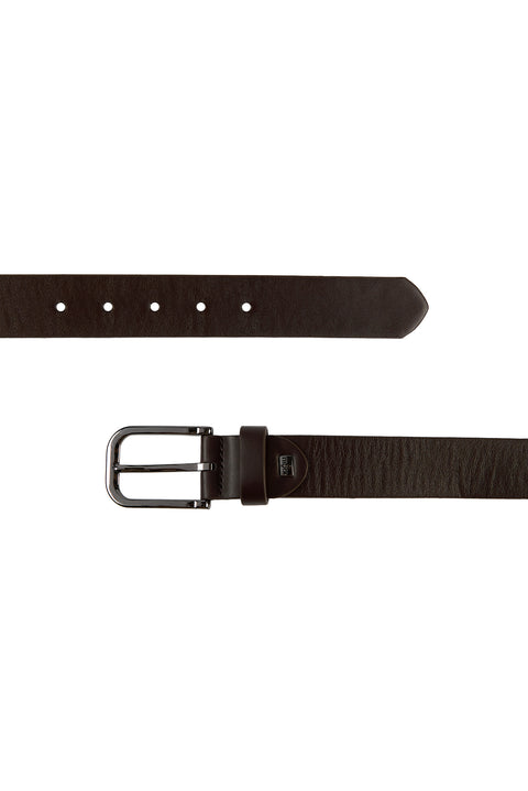 Dark Brown Plain Leather Belt (3.5 cm Width)