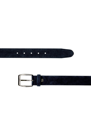  Koyu Lacivert Spor Hakiki Deri Süet Kemer