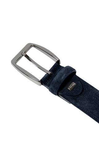  Koyu Lacivert Spor Hakiki Deri Süet Kemer