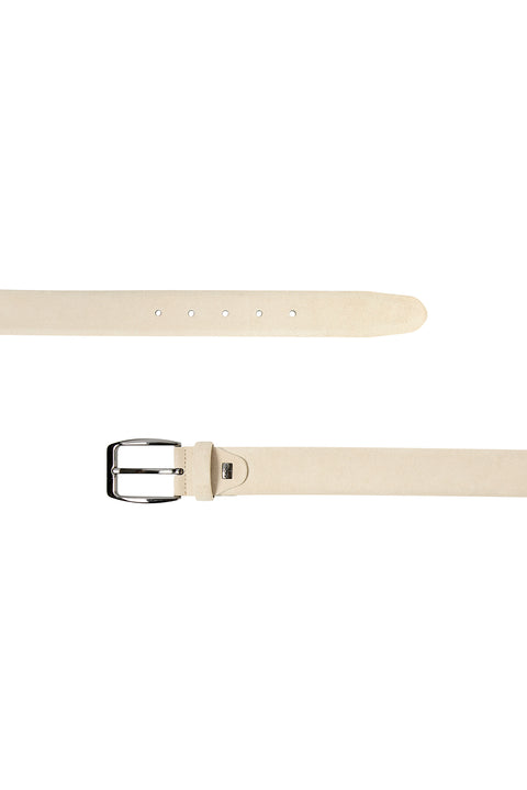 Medium Beige Sports Genuine Leather Suede Belt