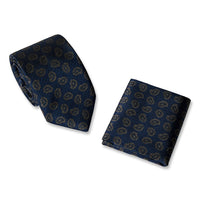 Medium Grey Paisley Tie & Pocket Square Gift Boxed Set