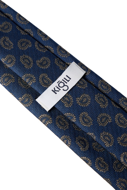 Medium Grey Paisley Tie & Pocket Square Gift Boxed Set