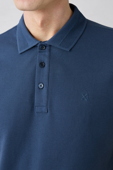 İndigo Kıvrılmaz Polo Yaka Slim Fit Dar Kesim Ribana Detaylı Pamuk Tişört