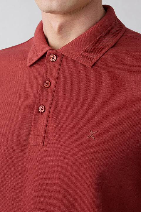 Turuncu Kıvrılmaz Polo Yaka Slim Fit Dar Kesim Ribana Detaylı Pamuk Tişört