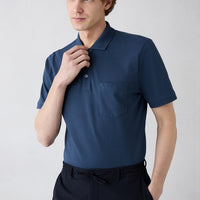 İndigo Kıvrılmaz Polo Yaka Regular Fit Cepli Ribana Detaylı Pamuk Tişört