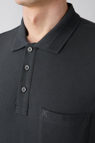  Koyu Antrasit Kıvrılmaz Polo Yaka Regular Fit Cepli Ribana Detaylı Pamuk Tişört