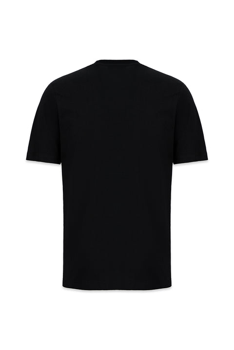Black Crew Neck Regular Fit Cotton Basic T-Shirt