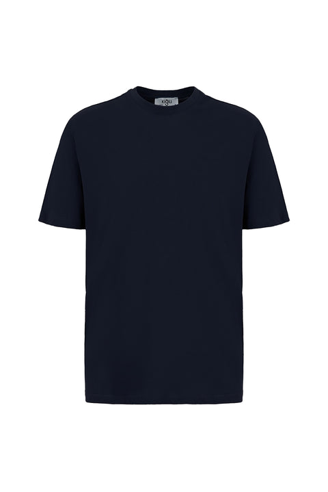 Dark Navy Crew Neck Regular Fit 100% Cotton Basic T-Shirt
