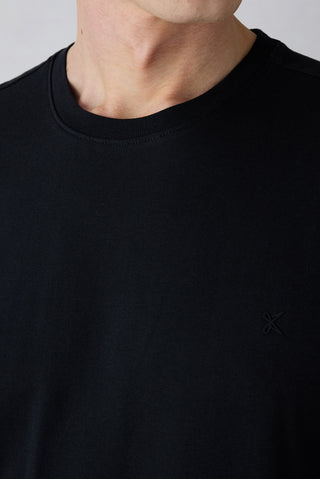  Siyah-Siyah Bisiklet Yaka Regular Fit %100 Pamuk 2'li Paket Basic Tişört Seti