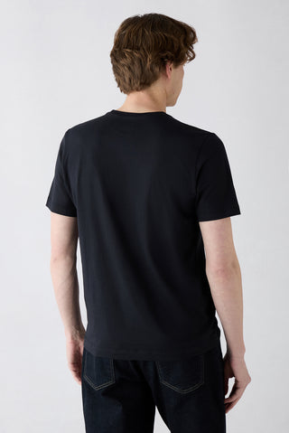  Siyah-Siyah Bisiklet Yaka Regular Fit %100 Pamuk 2'li Paket Basic Tişört Seti