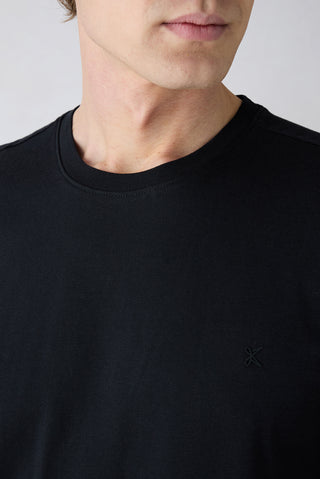  Siyah-Beyaz Bisiklet Yaka Regular Fit %100 Pamuk 2'li Paket Basic Tişört Seti