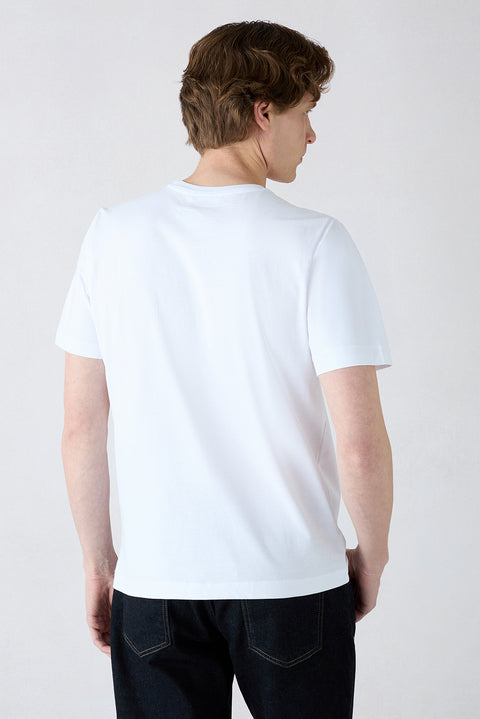 Siyah-Beyaz Bisiklet Yaka Regular Fit %100 Pamuk 2'li Paket Basic Tişört Seti