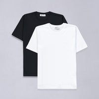 190 Bisiklet Yaka Regular Fit %100 Pamuk 2'li Paket Basic Tişört Seti