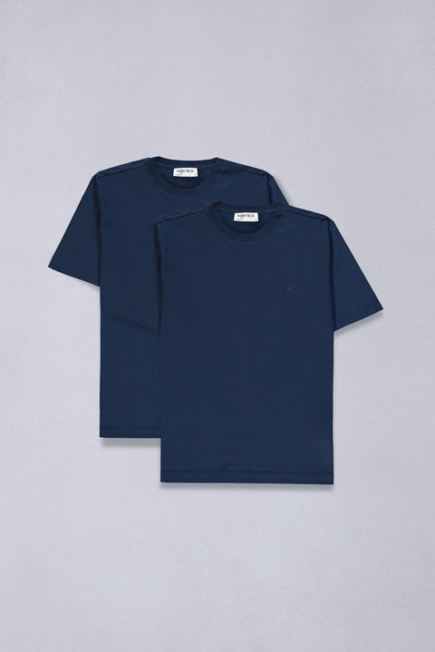 560 Bisiklet Yaka Regular Fit %100 Pamuk 2'li Paket Basic Tişört Seti