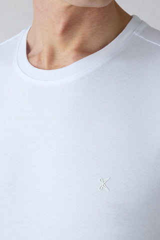  Beyaz-Beyaz Bisiklet Yaka Regular Fit %100 Pamuk 2'li Paket Basic Tişört Seti