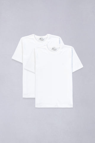  990 Bisiklet Yaka Regular Fit %100 Pamuk 2'li Paket Basic Tişört Seti