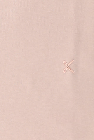  Toz Pembe Büyük Beden Bisiklet Yaka Süprem Pamuklu Ti?ört-Ki??l?