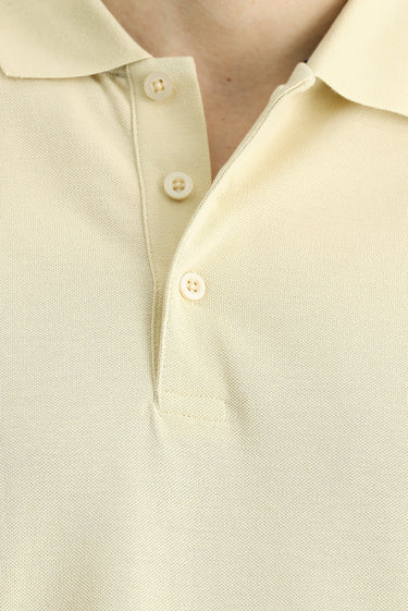 Açık Bej Slim Fit Dar Kesim Nakışlı Pamuk Polo Yaka Tişört