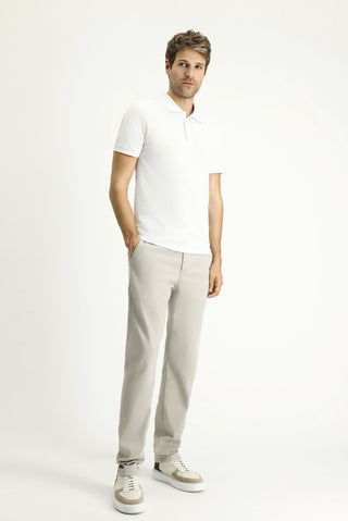  Beyaz Slim Fit Dar Kesim Nakışlı Pamuk Polo Yaka Tişört