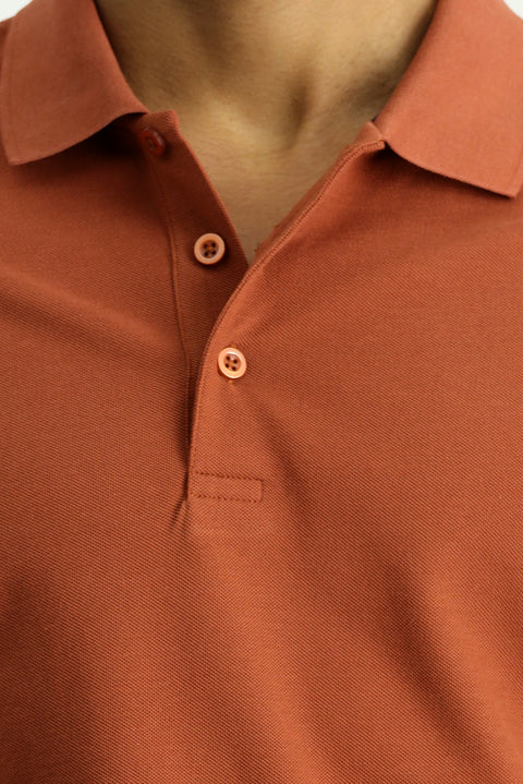 Tarçın  Slim Fit Dar Kesim Nakışlı Pamuk Polo Yaka Tişört