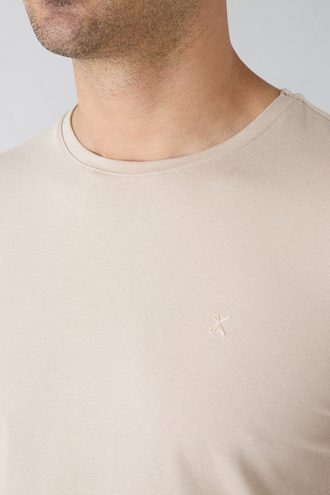 Taş Bisiklet Yaka Slim Fit Yumuşak Dokulu Pamuklu Likralı Esnek Tişört