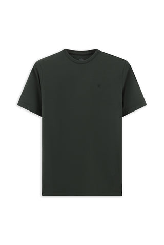  Koyu Antrasit Bisiklet Yaka Slim Fit Dar Kesim Süprem Pamuklu Tişört