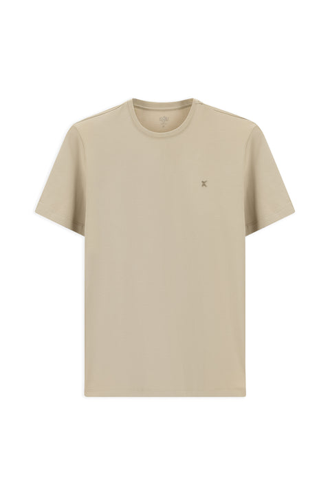 Orta Vizon Bisiklet Yaka Slim Fit Yumuşak Dokulu Pamuklu Likralı Esnek Tişört